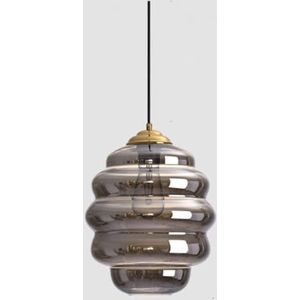 TONFON Moderne vintage glazen kroonluchter grijze hemelsblauwe glazen hanglamp restaurant koffie hanglamp for keukeneiland woonkamer slaapkamer nachtkastje eetkamer hal plafondlamp(Color:Anthracite,Si