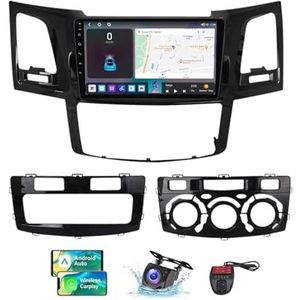 Voor Toyota Fortuner 1 HILUX 2005-2014 Android 13 Carplay Autoradio 9 inch Scherm Radio Wireless Android Auto BT 5.0 Handsfree 4G WiFi FM/RDS/DAB+ Radio Achteruitkijkcamera + DVR(NF-4)