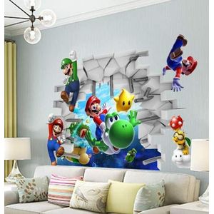 muur kunst Super Mario Bros. verwijderbare muurstickers voor kinderkamer slaapkamer woonkamer kinderkamer home decor cartoon decoratie vinyl muurschildering kunst iedls