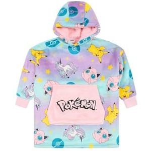 Pokemon Meisjes Fleece Roze AOP Volledig Gevoerd Luxe Fleece Hoodie, Oversized Fleece Deken Pikachu Hoody Voor Kinderen, roze, 8-13 Years