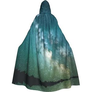 OdDdot Starry Night Sky Deep Outer Space Volwassen Halloween Hooded Cloak- volwassen mantel, duurzaam en comfortabel heks adulthalloween kostuum