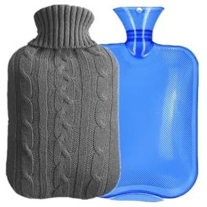 Warm Water Bag Gebreide Cover Pak Groot Acryl (GrijsBlueset)