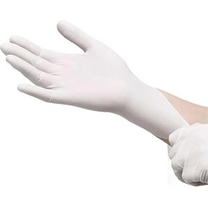 20/50/100 stuks witte latexvrije dikke, duurzame handschoenen for de keuken, afwas, schoonmaak, schoonheid en haarverf(White-100PCS,S)