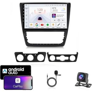9 Inch Autoradio Compatibel voor SKODA Yeti 2009-2014 met GPS Navigatie CarPlay Android Auto Acht-Core 4G Bluetooth WiFi MirrorLink Stuurwiel Afstandsbediening(T5 8 Core 4G+Wifi 6G+128G)