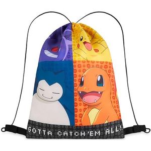 Pokemon Kids Drawstring Bag - Pikachu String Swim Bag voor School, Sport, PE Bag, Meerkleurig, One Size, Tas met trekkoord