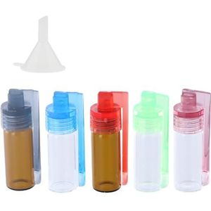 Volumoon - 5 Stuks Mini-Poeder-Kruidenflessen - 51 mm - Pillendoos met Lepel en Trechter