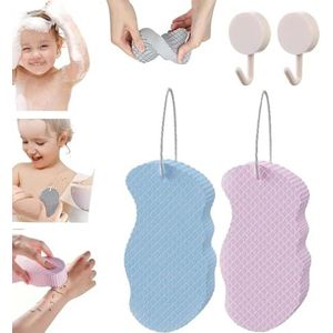 Korean Skin Scrubber Sponge, Korean Skin Sponge, Super Soft Exfoliating Bath Sponge, Korean Skin Scrubber Exfoliator Sponge, Korean Skin Exfoliating Body Scrubber Sponge Reusable (2Pcs-D)
