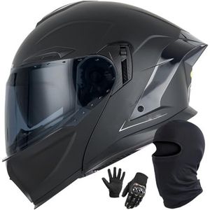 Systeemhelm Integraalhelm Motorhelm Met Dubbel Vizier Systeemhelm Integraalhelm Fietshelm DOT/ECE Goedgekeurde Integraalhelm Voor Motorraces I,XL/61-62CM