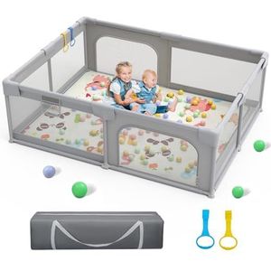 Palopalo Extra grote babybox, speelpennen voor baby's en peuters, 71x59 inch speeltuin, stevige en kindvriendelijke materialen, niet-toxisch, doorschijnend, ideaal voor een veilige speelafspraak..