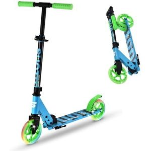 SUOTU Kinderstep met 145 mm Lichtgevende Wielen, Scooter voor 3-12 Jaar, Max stuurhoogte: 85 cm - tot 50 kg - Aluminium (Blauw Groen)
