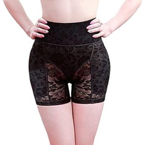 Sodacoda Dames billen en heupen push-up buikweg korsetbroek met kant - dikke vulling, zwart, S