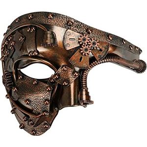 Coddsmz Maskerade Masker Steampunk Phantom of The Opera Mechanische Venetiaanse Partij Masker, Antiek Koper, Eén maat
