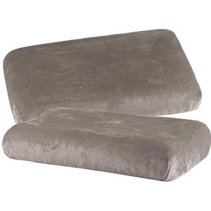 BaSaTex Cashmere Pluche kussenslopen, spanhoezen, set van 2 voor nekkussen en gezondheidskussen, knuffelzachte kussensloop, ca. 45-60 x 30-40 cm - 20 cm matrashoogte, kleur: taupe