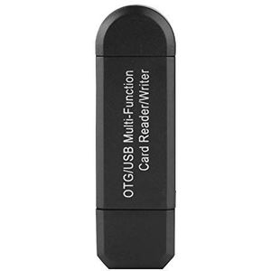 USB-kaartlezer, OTG/USB multifunctionele kaartlezer / -schrijver, USB OTG/USB Micro USB OTG-adapter en USB 2.0 draagbare geheugenkaartlezer voor/SD/TF pc en slimme(Zwart)