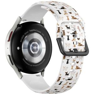 Sport zachte band compatibel met Samsung Galaxy Watch 6 / Classic, Galaxy Watch 5 / PRO, Galaxy Watch 4 Classic (Chihuahua Dogs verschillend) siliconen armband band accessoire