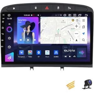 ZARAPLUS Android 13 Autoradio MP5-Speler Met Navigatie 9 Inch Touchscreen Autoradio Compatibel Met Peugeot 408 2010~2016, Voor 4G/WIFI/FM/SWC/DSP/Android Auto/Carplay,NF3