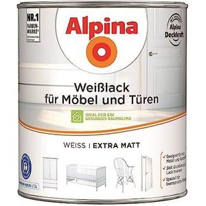 ALPINA Witte lak voor meubels en deuren 2 liter kleur wit extra mat