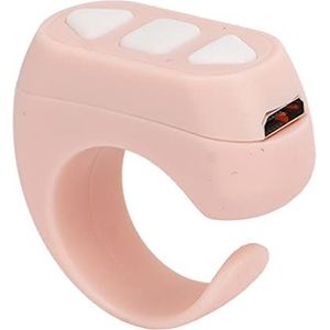 Fingertip Page Turner voor Tik Tok, Bluetooth Control Page Turner met Ondersteuning voor Meerdere Systemen, Wireless Ring Camera Shutter Control voor Smartphones Tablets (Roze)