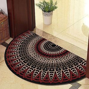 Guest Ruyunlai Halve cirkel tapijt voor gepersonaliseerde deurmatten entree deur welkom binnenmatten rond buiten buiten binnen tapijt voor achterdeur rood rimpel 100x180cm