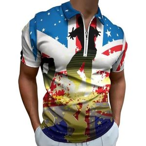 Poloshirt met bloemenprint voor mannen, casual T-shirts met ritssluiting en kraag, golftops, slim fit