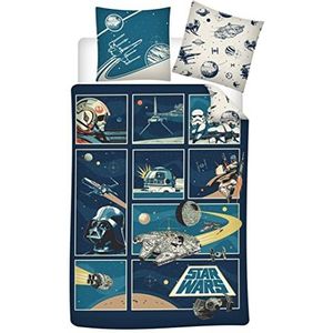 Star Wars Dekbedovertrek, Cartoon Frames - Eenpersoons - 140 x 200 + 65 x 65 cm - Katoen