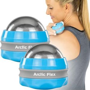 Arctic Flex Koude massagebal roller (2-pack) - Mini Cryo Massager bol voor rug, arm, kalf, diep weefsel en gezicht - handmatige triggerpunt Lacrosse bal voor myofasciale release en pijnlijke spierverlichting
