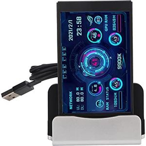 Computertemperatuurmonitor, Draaibare Dimbare Computertemperatuurweergave Thema-editor 3,5 Inch Volledige Weergave voor Desktop (Zwarte kat lingerie jurk)