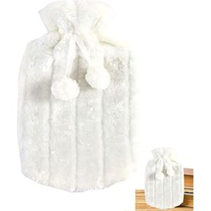 huiba Deksel voor waterfles, warmwaterkruik van kunstbont, 2 liter, warmwaterflesdoek helpt spierpijn en krampen te verlichten