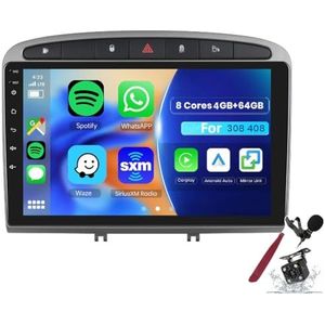 Android 15 Autoradio voor P-eugeot 308/408 (2010-2016) 9 inch 2K Touchscreen 2000 * 1200 Android Head Unit Multimedia Speler met Carplay GPS Navi BT 5G WiFi DSP SWC,K1 pro