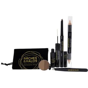 Arches & Halos Jetsetter Kit - Travel Size Kit for Flawless Brow Shaping and Grooming On the Go - Includes Five Essential Eyebrow Care Tools - Professional Grade Formulas and Design - Light - 1 pc