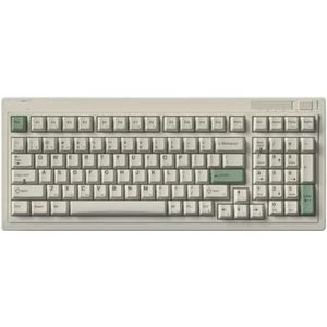 QPSJXN Mechanisch toetsenbord met drie modi voor gamespellen en retro desktop kleuring toetsen met bladveerafdichting ontwerp (tri-modus wit)