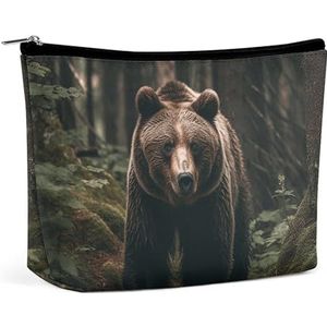 NKJJSTES Grote Capaciteit Kosmetische Zak Waterdichte Kosmetische Organisator Beer in Boom Kosmetische Toebehoren Organizer, Beer in Boom, Eén maat