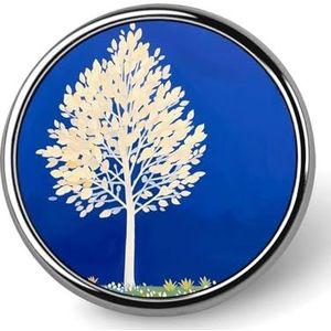 De Witte Boom Ronde Badge Leuke Emaille Revers Pin Broches Knop Pin Gepersonaliseerde Kleding Decoratie Unisex Badge Houder Hoeden Tassen Shirts Decor