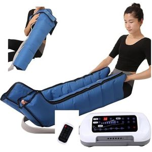 Elektrisch Compressieapparaat voor Benen - 6-Zone Lymfedrainage met Luchtmassage, Vermindert Zware Benen en Verbetering Bloedcirculatie (Blauw)