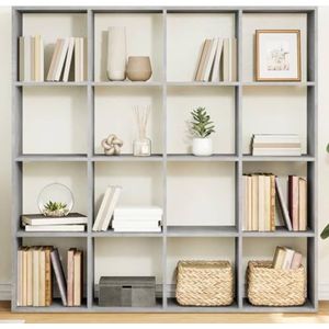 XGWKCNV Meubels select-Boek Kast Beton Grijs 137,5x29x137,5 cm Engineered Wood