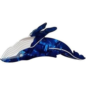 Blauwe vinvis haarklauw haarclips for dames Populaire haarvangsten Dierenhaarclip Leuke zeedierenklauwclips (Color : A7-44-5(Blue))