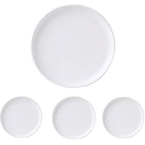 Swuut Matte keramische voorgerechtborden 15 cm, set van 4, vakantie snack brood boter mini zijplaat set, vaatwasser magnetron en oven veilig (6 inch, wit)