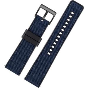 LUGEMA Nylon Canvas Rubber Horlogeband Heren Siliconen Bodem Waterdichte Vlindergesp Polsband Armband Accessoires 20mm 22mm 24mm (Color : Blue 02, Size : 22mm)