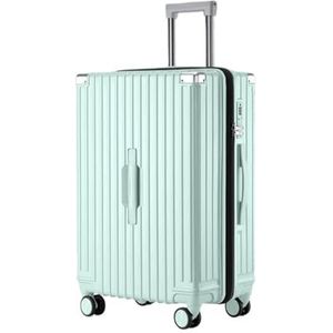 Koffer Multifunctionele reiskoffer met aluminium frame, stille wielen, wachtwoord, zakelijke bagage op wielen (Color : Mint Green Extended, Size : 24 Inches)