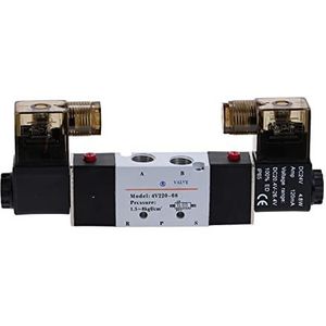 4V220-08 Lucht Pneumatische Magneetventiel 5 Manier 2 Positie 1/4quot; Aluminiumlegering Interne E 12VDC 24VDC 110VAC 220VAC 0.15-0.8Mpa 1Pcs(AC110V)