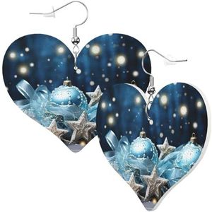 Lederen oorbellen voor vrouwen bengelen oorbellen blauwe kerst dubbelzijdige oorbel sieraden mode ster vorm oorbel festival accessoires statement sieraden voor verjaardagsfeestje, één maat, leer, nee,