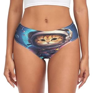 sawoinoa Universum babykat astronaut onderbroek dames stretch ondergoed vrouwen slips hipster zachte slipjes sexy ademende bikini, Pop Mode, XL