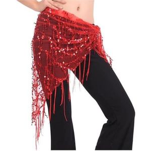 RPXHZLKTM Munt Riem Buik Kostuums Kwasten Buikdans Riem Taille Ketting Danser Rok Hip S, Rood, one size