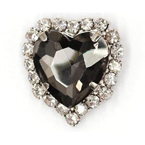 8MM-18MM 10Pcs Hartvorm Glas Naaien Op Klauw Strass Metalen Base Glitter Crystal AB Diamant Voor DIY Naaien Stof Kleding-Zwarte Diamant, 12mm-10Pcs, Gouden Base