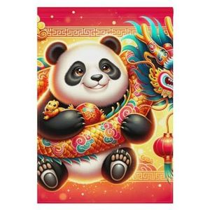 Chinees Nieuwjaar schattige panda draak tuin vlag 30,5 x 45,5 cm kleine dubbelzijdige festival welkomstvlag voor tuin gazon patio buiten