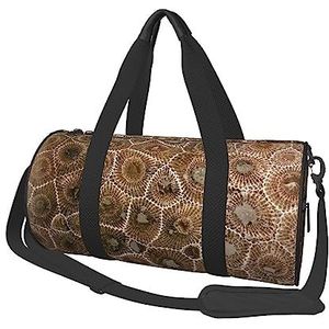 Petoskey Stone Travel Duffel Bag Gym Tote Bag Lichtgewicht Bagage Tas voor Weekender Sport Vakantie, Zwart, Eén maat
