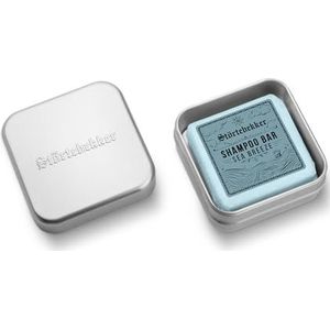 Störtebekker® Premium vaste shampoo Sea Breeze & zeepblikjes set - verzorgingsshampoo + zeepdoos aluminium - shampoo bar in set voor haar, gezicht en lichaam - handgemaakt in zeepfabriek