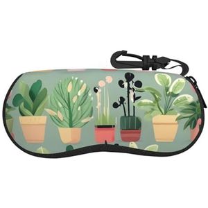 yefan Bonsai Plant Brillen Case, Soft Case Voor Brillen, Zonnebril Case Unisex, Met Sleutelvergrendeling Sluiting, 17x8 Cm, Zwart, Eén Maat