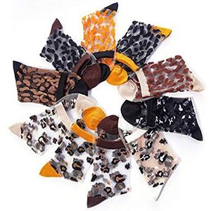 ANDIBEIQI 10 paar transparante kanten borduurpaneel voor dames, crystal fashion, luipaardmotief