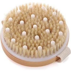 XIOKLM 2-in-1 droge huid lichaamsborstel natuurlijke haren dode huidverwijderaar anti-cellulitis exfolieert bloedcirculatie gezondheid massage tools (A1)